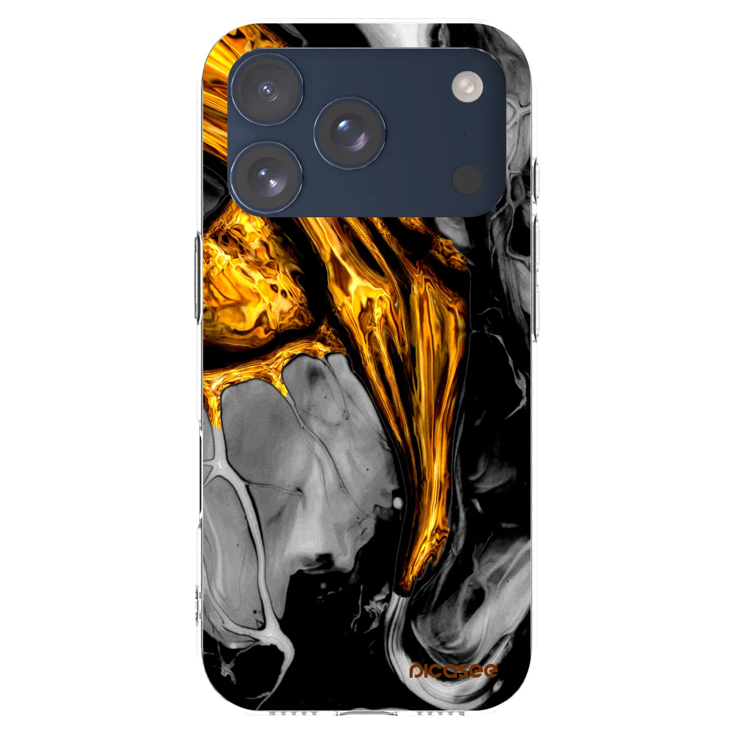 Picasee átlátszó szilikon tok az alábbi mobiltelefonokra Apple iPhone 17 Pro - Black Gold