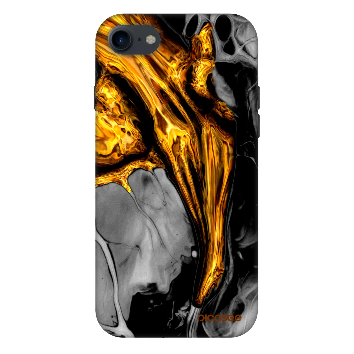 Picasee Fashion Case Apple iPhone 7 - Black Gold