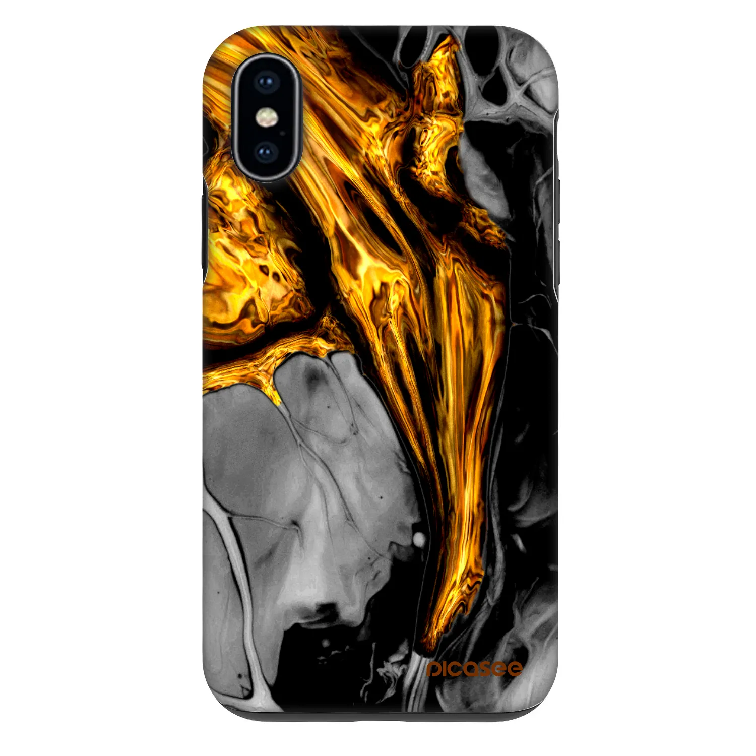 Picasee Fashion Case Apple iPhone X/XS - Black Gold