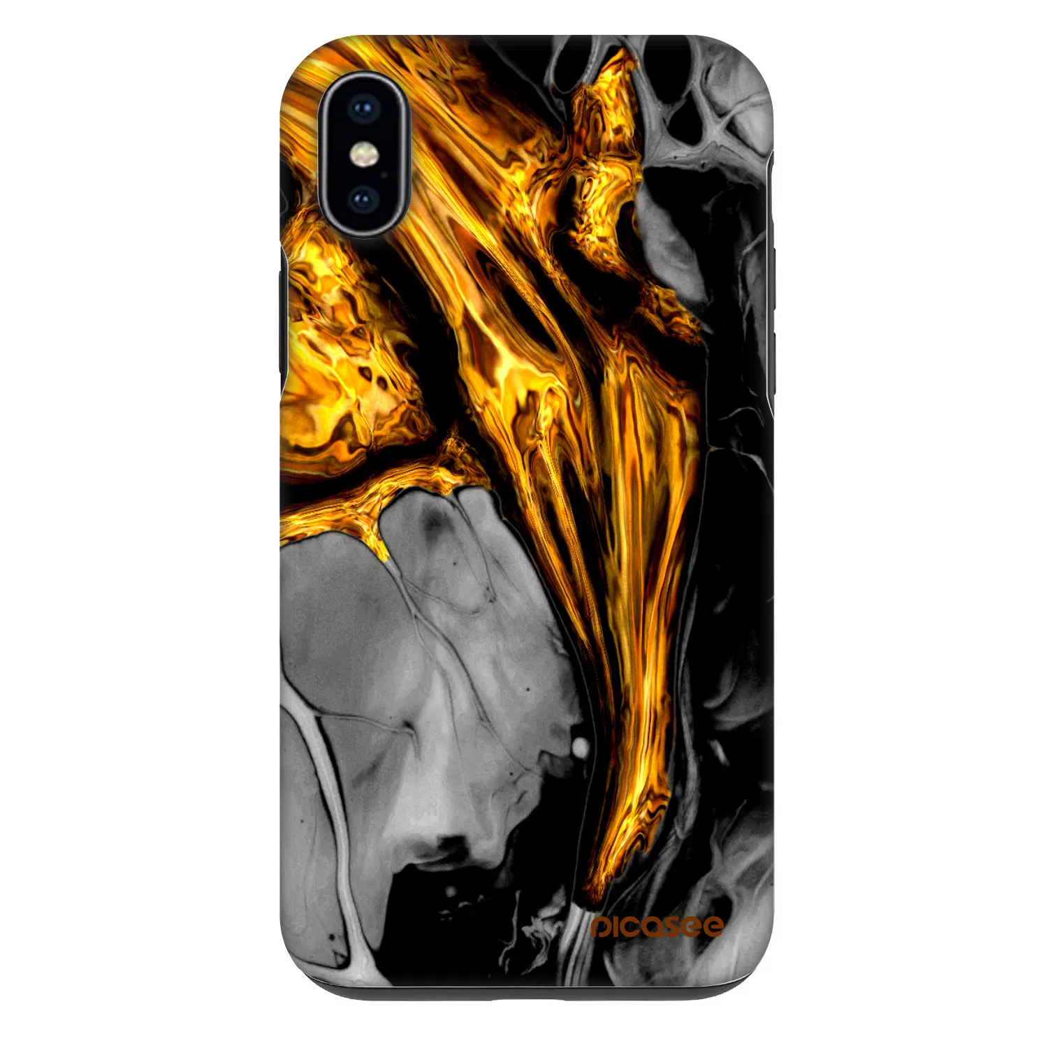 Picasee Fashion Case Apple iPhone XS Max - Black Gold