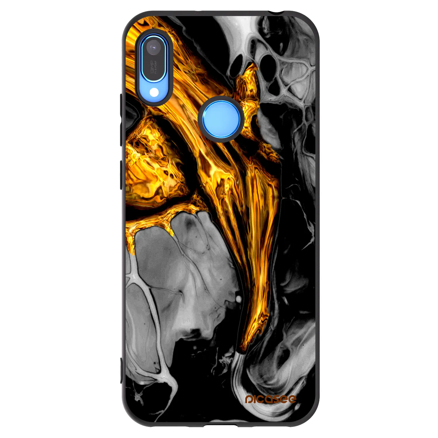 Picasee fekete szilikon tok az alábbi mobiltelefonokra Huawei Y6 2019 - Black Gold