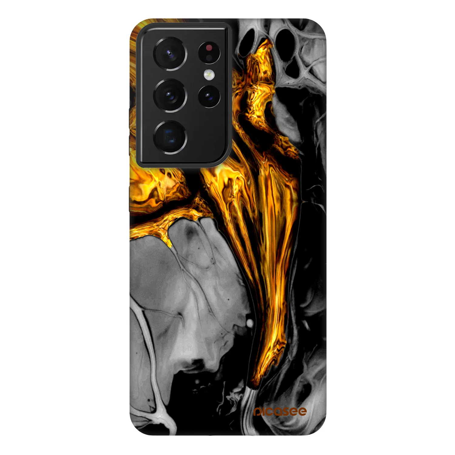 Picasee Fashion Case Samsung Galaxy S21 Ultra 5G G998B - Black Gold
