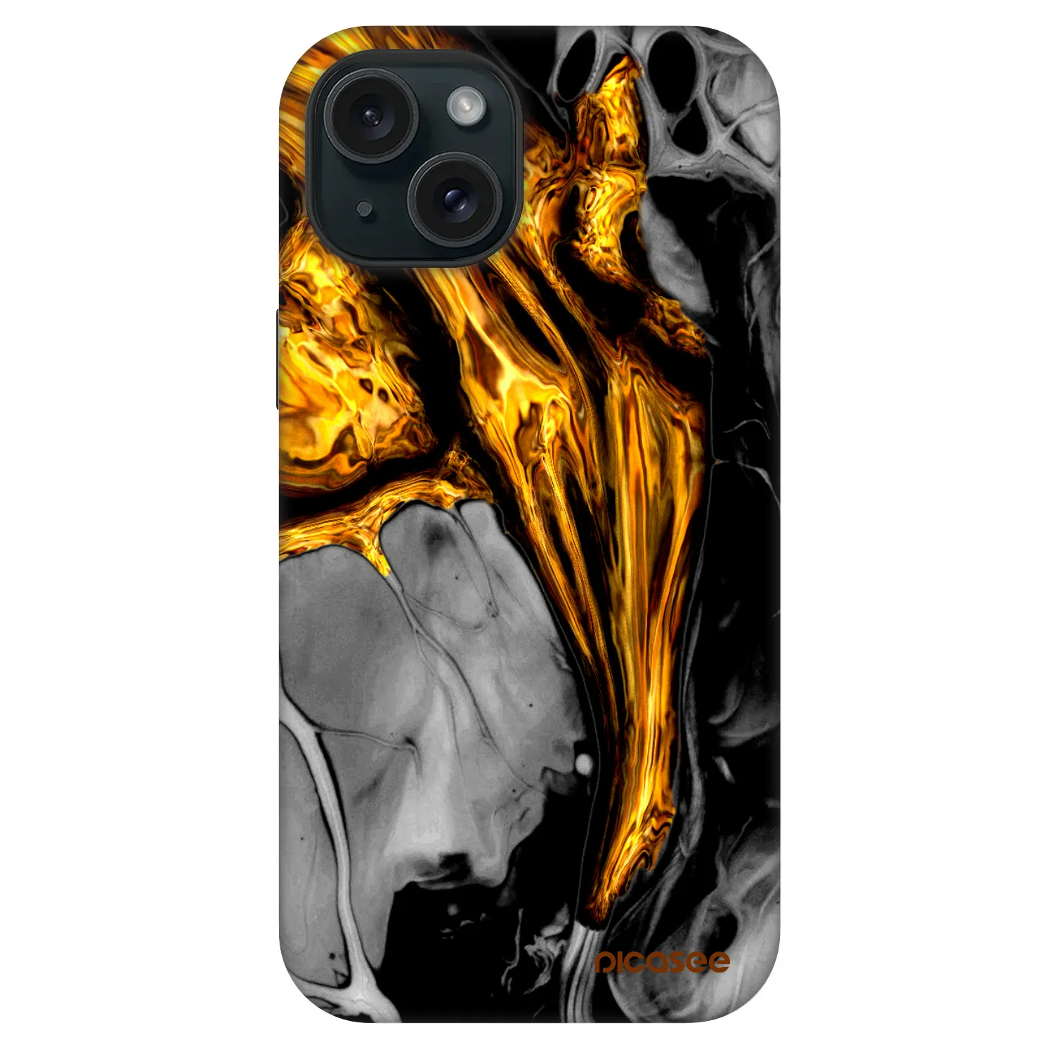 Picasee Fashion Case MagSafe Apple iPhone 15 - Black Gold