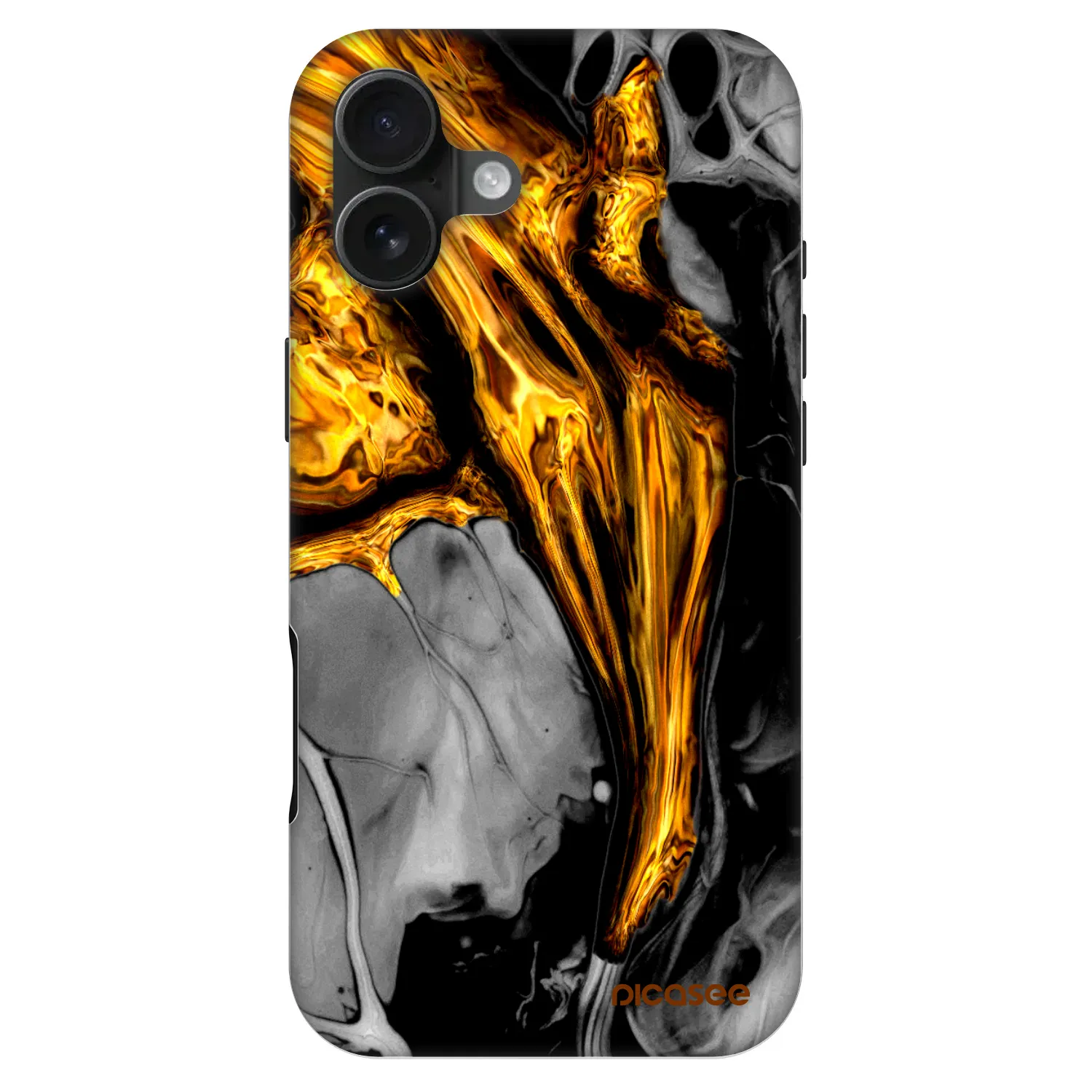 Picasee Fashion Case MagSafe Apple iPhone 16 Plus - Black Gold