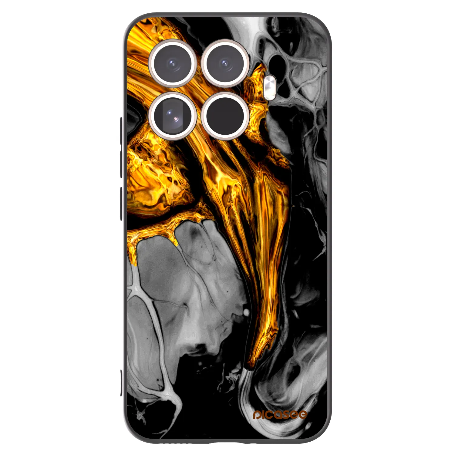 Picasee fekete szilikon tok az alábbi mobiltelefonokra Xiaomi 15T Pro - Black Gold