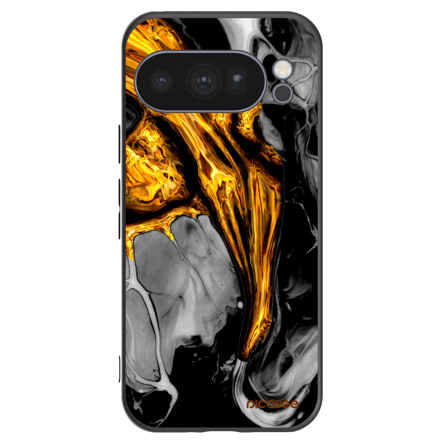 Picasee fekete szilikon tok az alábbi mobiltelefonokra Google Pixel 10 Pro - Black Gold