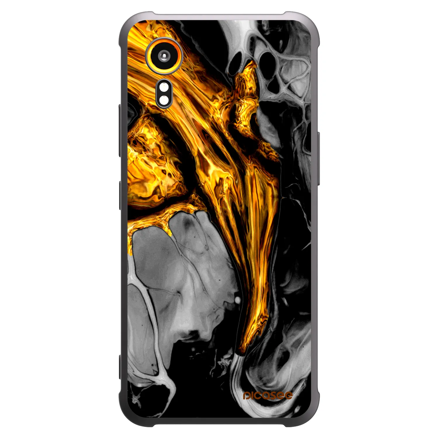 Picasee fekete szilikon tok az alábbi mobiltelefonokra Samsung Galaxy Xcover 7 - Black Gold
