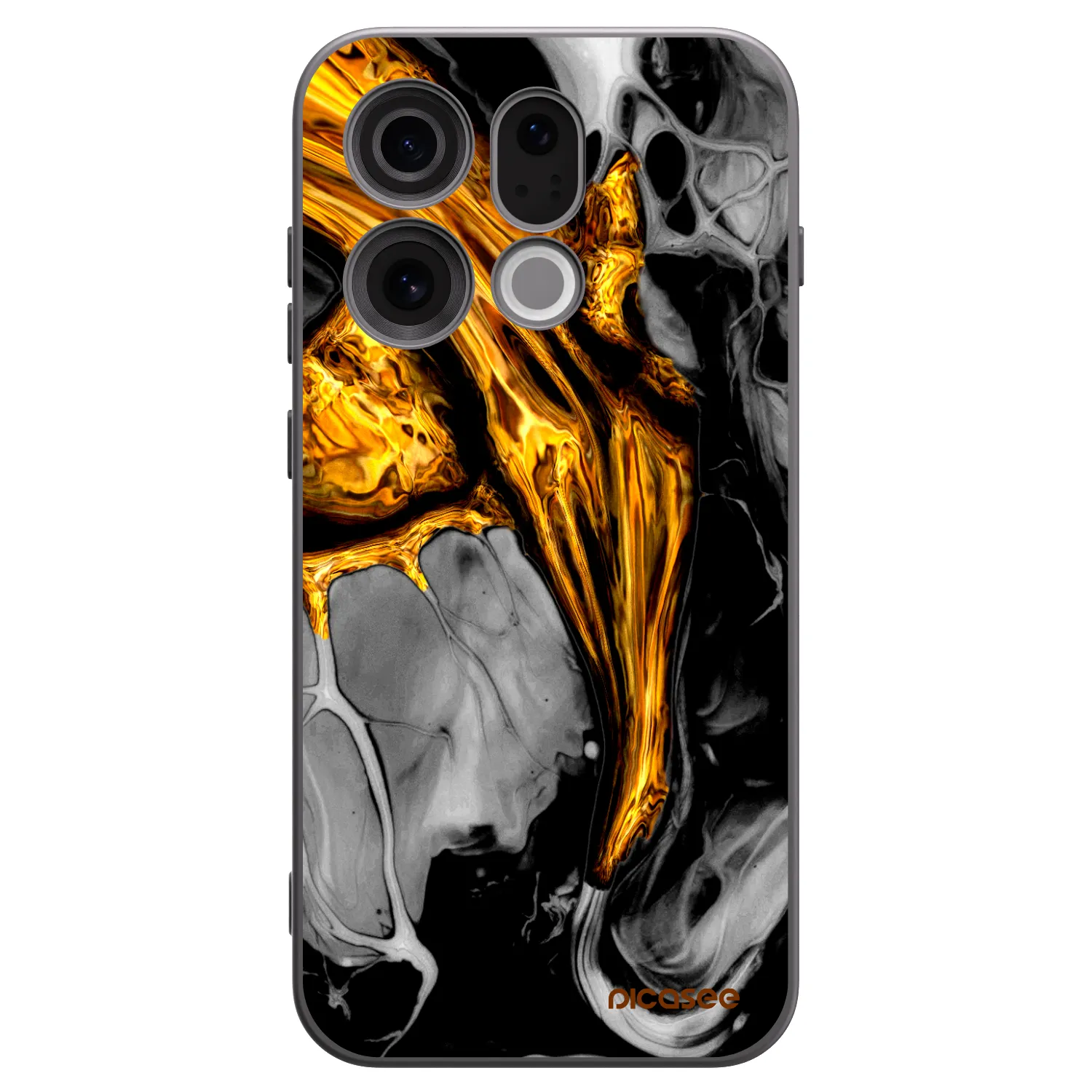 Picasee fekete szilikon tok az alábbi mobiltelefonokra OPPO Find X9 - Black Gold