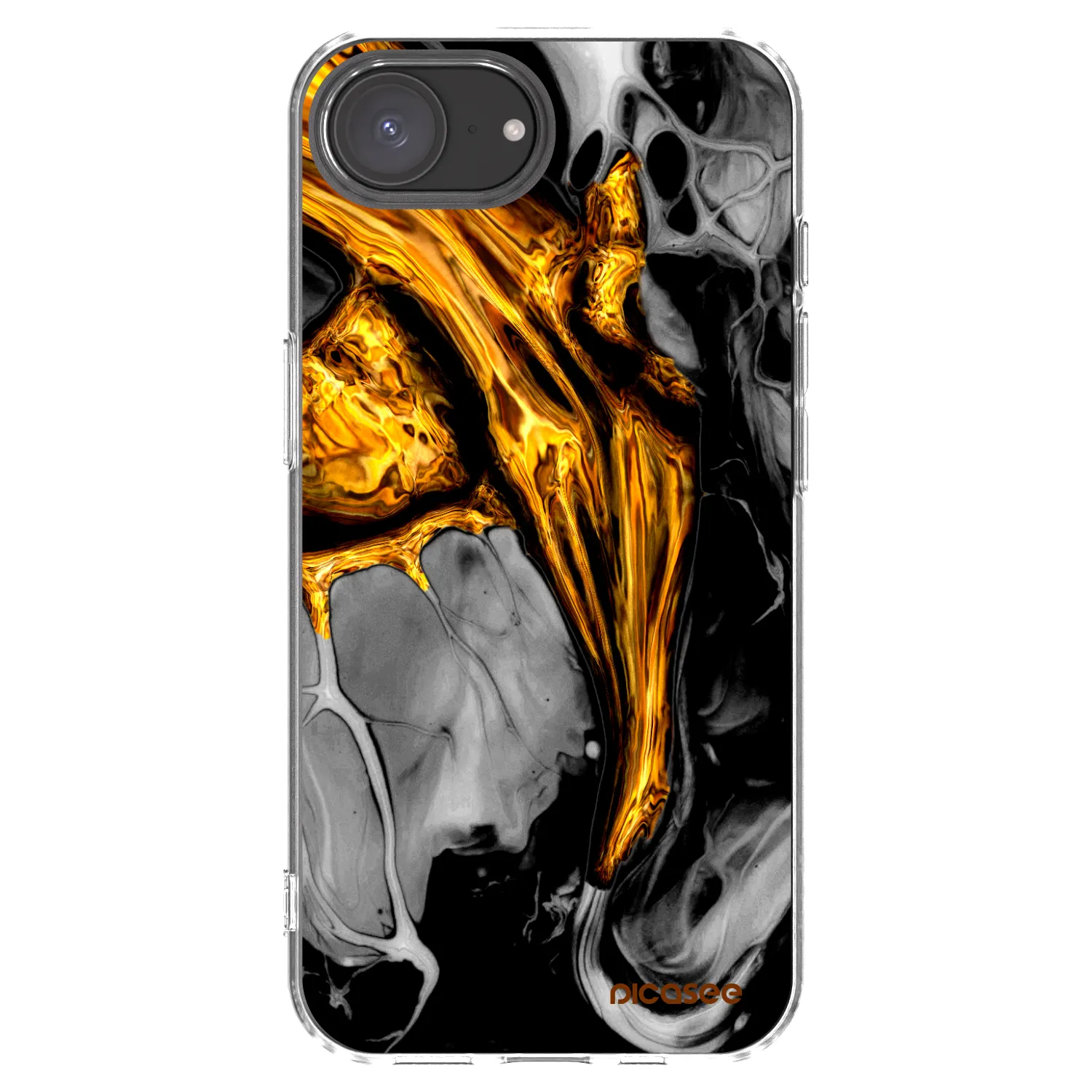 Picasee átlátszó szilikon tok az alábbi mobiltelefonokra Apple iPhone 17e - Black Gold