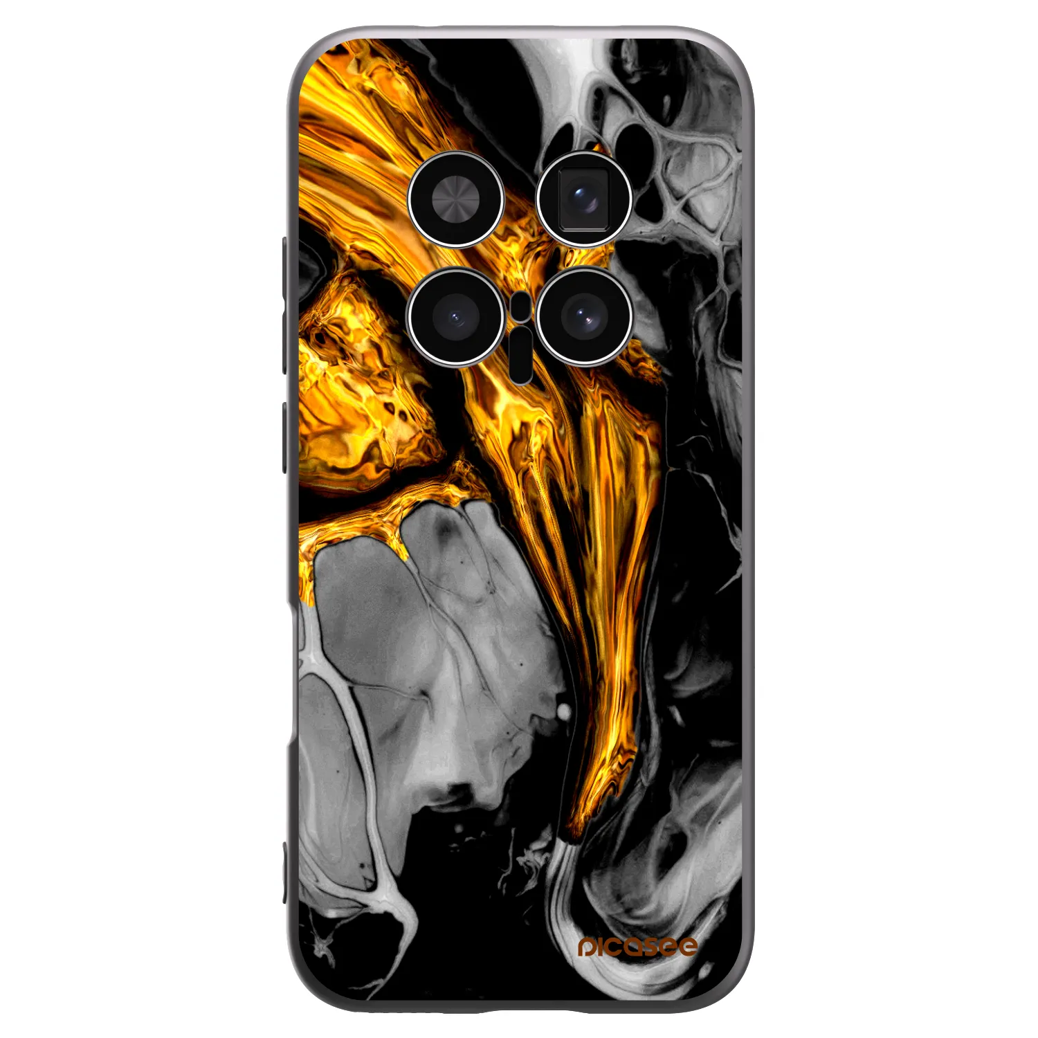 Picasee fekete szilikon tok az alábbi mobiltelefonokra Honor Magic8 Pro 5G - Black Gold