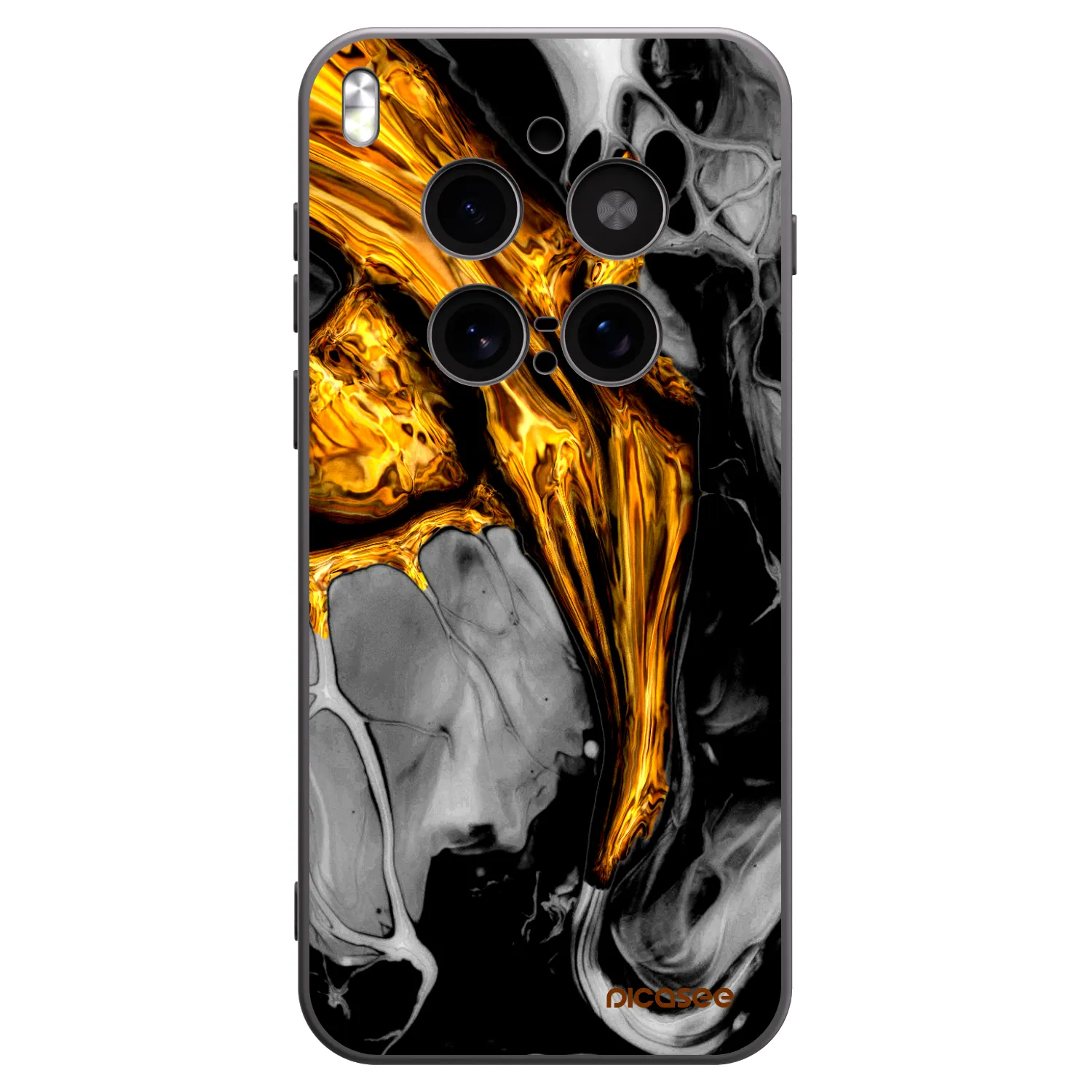 Picasee fekete szilikon tok az alábbi mobiltelefonokra Vivo X300 Pro - Black Gold