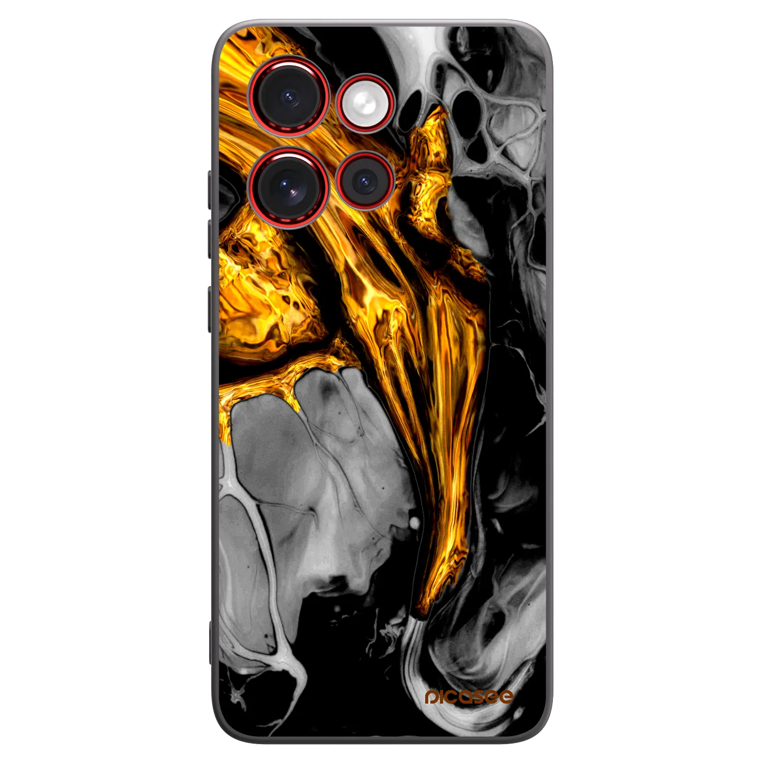 Picasee fekete szilikon tok az alábbi mobiltelefonokra Motorola Edge 60 Neo 5G - Black Gold