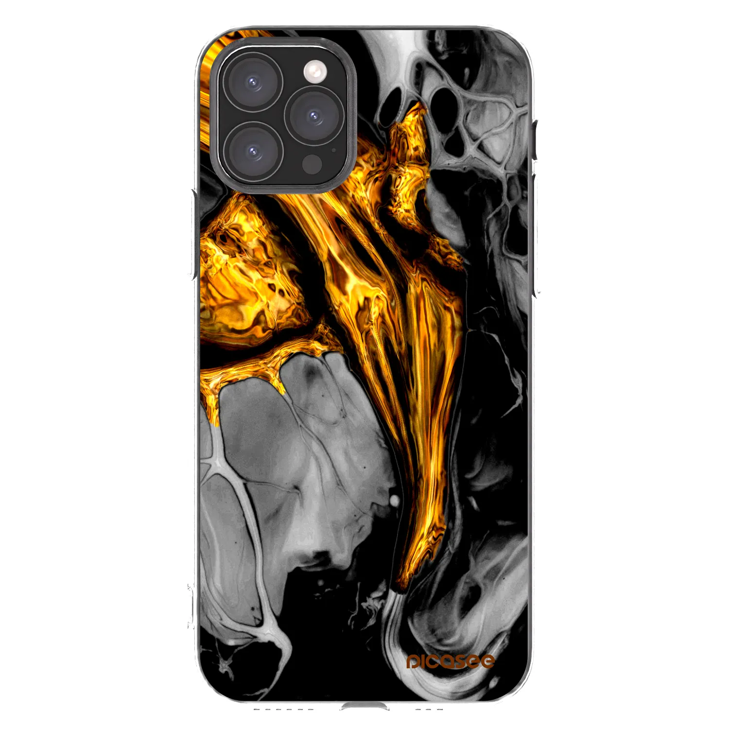 Picasee átlátszó szilikon tok az alábbi mobiltelefonokra Apple iPhone 11 Pro - Black Gold