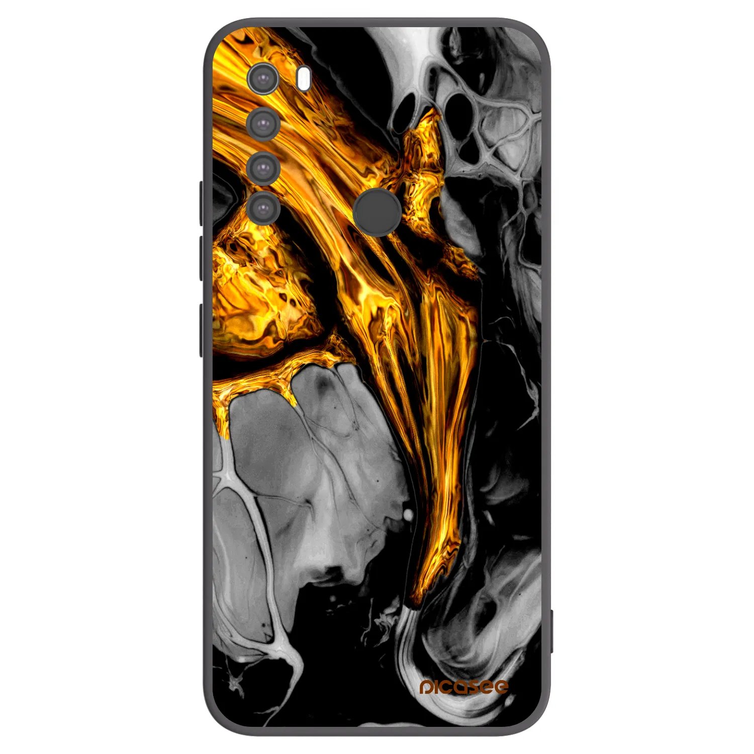 Picasee fekete szilikon tok az alábbi mobiltelefonokra Xiaomi Redmi Note 8 - Black Gold