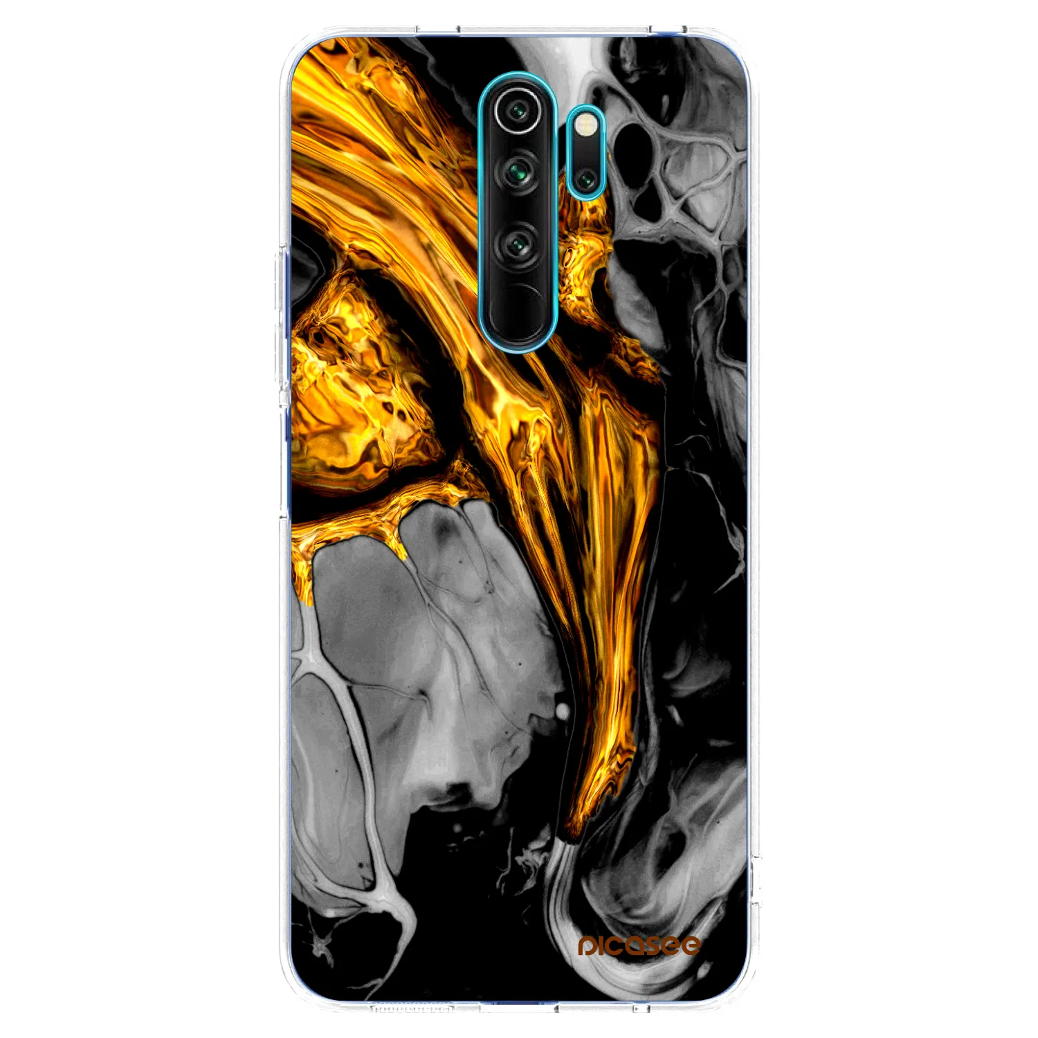 Picasee átlátszó szilikon tok az alábbi mobiltelefonokra Xiaomi Redmi Note 8 Pro - Black Gold