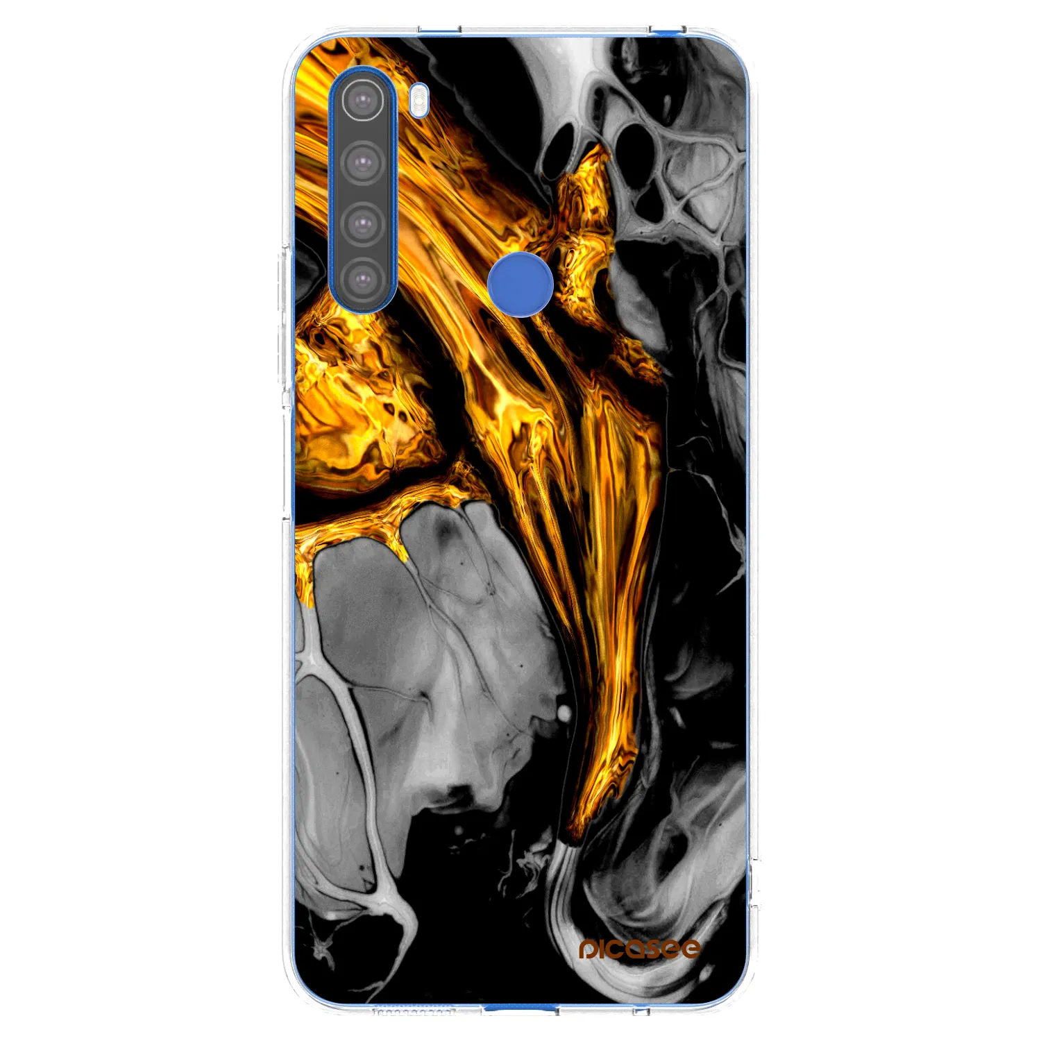 Picasee átlátszó szilikon tok az alábbi mobiltelefonokra Xiaomi Redmi Note 8T - Black Gold