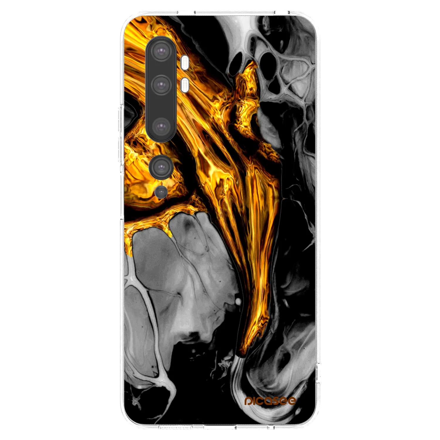 Picasee átlátszó szilikon tok az alábbi mobiltelefonokra Xiaomi Mi Note 10 (Pro) - Black Gold