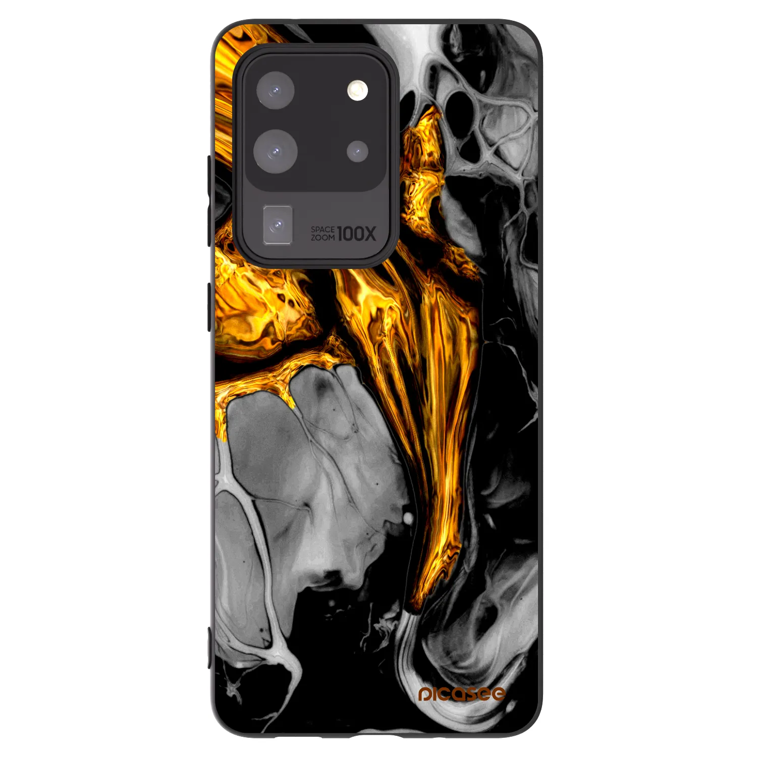 Picasee fekete szilikon tok az alábbi mobiltelefonokra Samsung Galaxy S20 Ultra 5G G988F - Black Gold