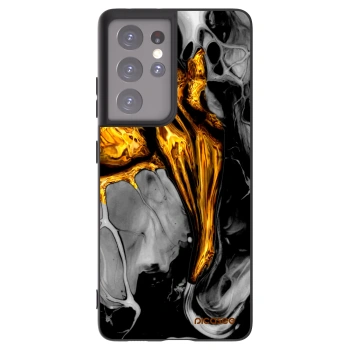 Picasee fekete szilikon tok az alábbi mobiltelefonokra Samsung Galaxy S21 Ultra 5G G998B - Black Gold