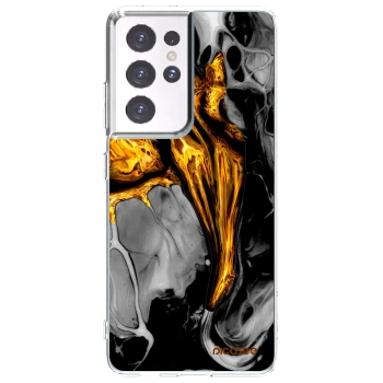 Picasee átlátszó szilikon tok az alábbi mobiltelefonokra Samsung Galaxy S21 Ultra 5G G998B - Black Gold