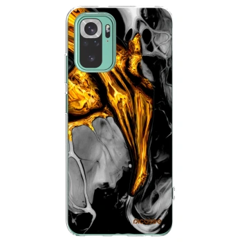 Picasee átlátszó szilikon tok az alábbi mobiltelefonokra Xiaomi Redmi Note 10 Pro - Black Gold