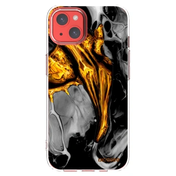 Picasee átlátszó szilikon tok az alábbi mobiltelefonokra Apple iPhone 13 - Black Gold
