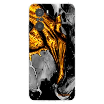 Picasee átlátszó szilikon tok az alábbi mobiltelefonokra Xiaomi Poco F3 - Black Gold