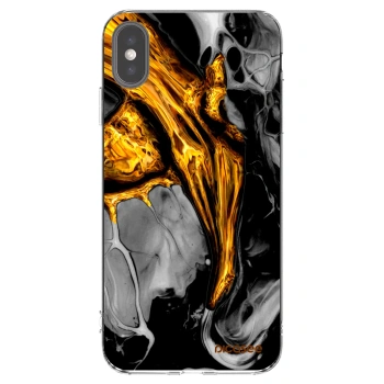 Picasee átlátszó szilikon tok az alábbi mobiltelefonokra Apple iPhone XS Max - Black Gold