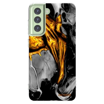 Picasee átlátszó szilikon tok az alábbi mobiltelefonokra Samsung Galaxy S21 FE 5G - Black Gold