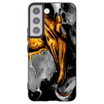 Picasee fekete szilikon tok az alábbi mobiltelefonokra Samsung Galaxy S22 5G - Black Gold