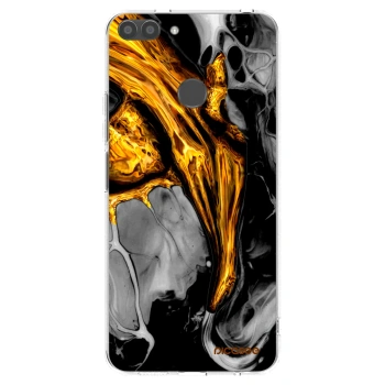 Picasee átlátszó szilikon tok az alábbi mobiltelefonokra Huawei P Smart - Black Gold