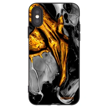Picasee fekete szilikon tok az alábbi mobiltelefonokra Apple iPhone X/XS - Black Gold