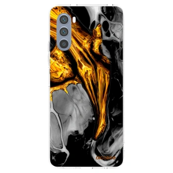Picasee átlátszó szilikon tok az alábbi mobiltelefonokra Motorola Moto G62 - Black Gold