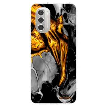 Picasee átlátszó szilikon tok az alábbi mobiltelefonokra Motorola Moto G51 - Black Gold