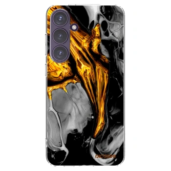 Picasee átlátszó szilikon tok az alábbi mobiltelefonokra Samsung Galaxy S24+ S926B 5G - Black Gold