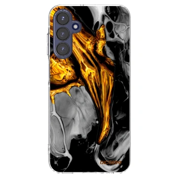 Picasee átlátszó szilikon tok az alábbi mobiltelefonokra Samsung Galaxy A15 A155F 4G - Black Gold