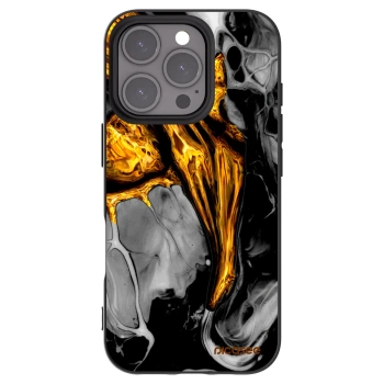 Picasee fekete szilikon tok az alábbi mobiltelefonokra Apple iPhone 16 Pro - Black Gold
