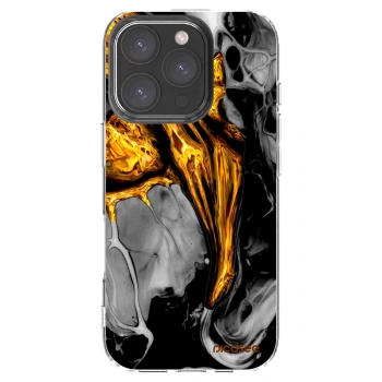 Picasee átlátszó szilikon tok az alábbi mobiltelefonokra Apple iPhone 16 Pro - Black Gold