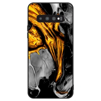 Szilikon tok erre a típusra Samsung Galaxy S10 Plus G975 - Black Gold