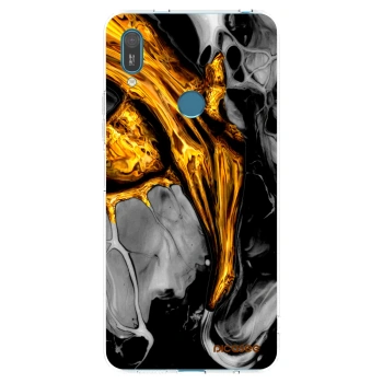 Picasee átlátszó szilikon tok az alábbi mobiltelefonokra Huawei Y7 2019 - Black Gold