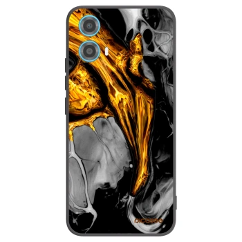 Picasee fekete szilikon tok az alábbi mobiltelefonokra Motorola Moto G34 5G - Black Gold