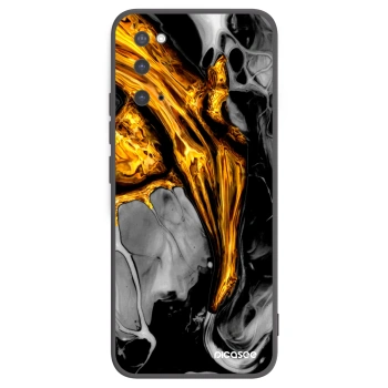Picasee fekete szilikon tok az alábbi mobiltelefonokra Samsung Galaxy S20 G980F - Black Gold