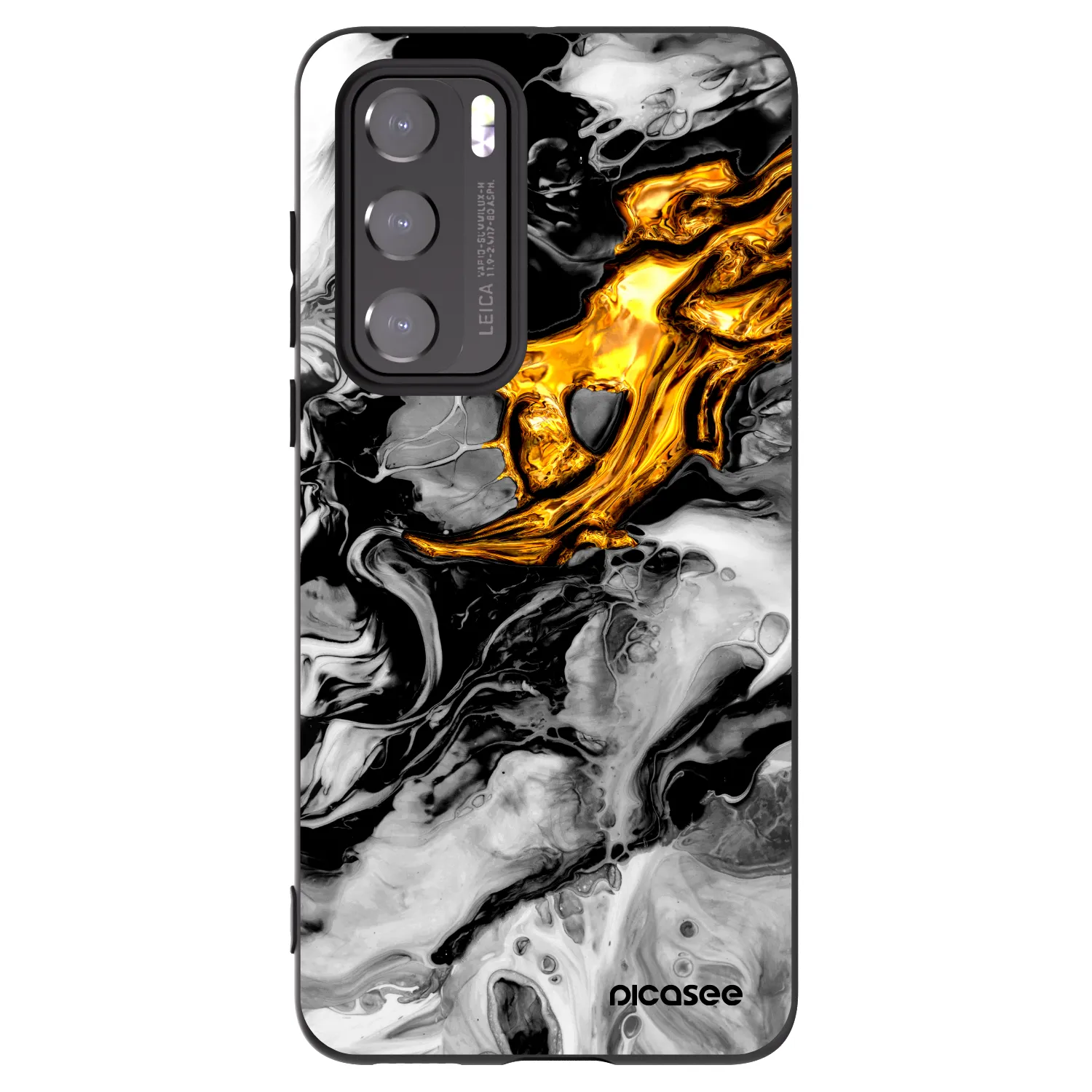 Picasee fekete szilikon tok az alábbi mobiltelefonokra Huawei P40 - Black Gold 2