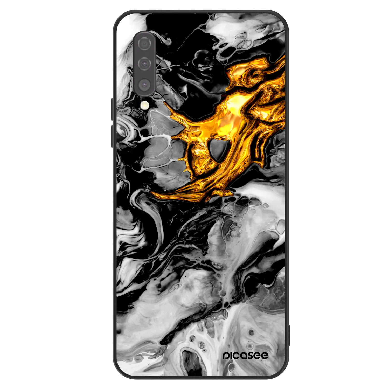 Picasee ULTIMATE CASE Samsung Galaxy A50 A505F - készülékre - Black Gold 2