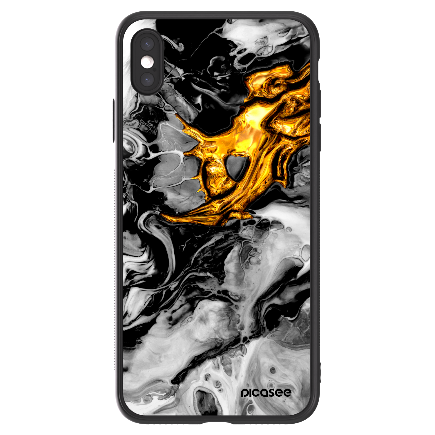 Picasee ULTIMATE CASE Apple iPhone XS Max - készülékre - Black Gold 2