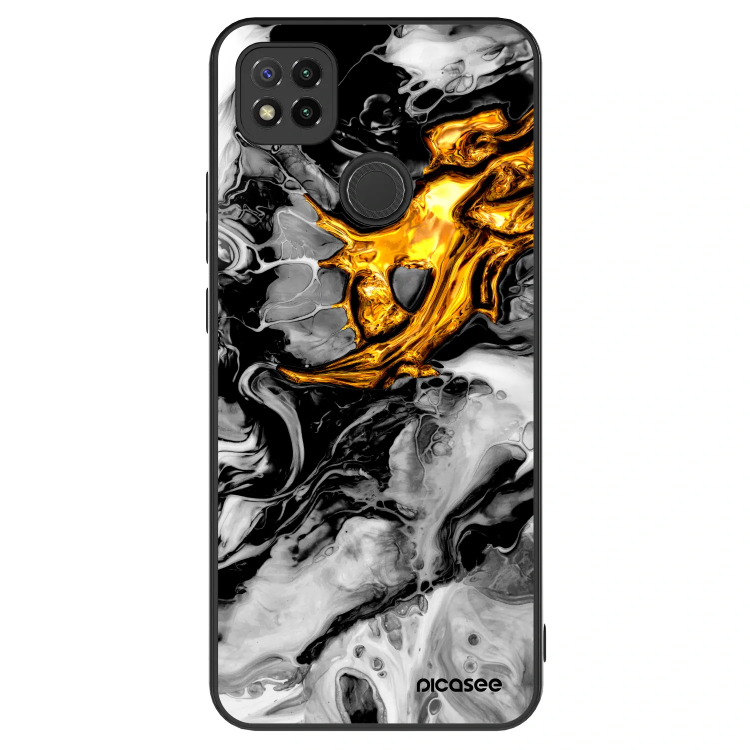 Picasee ULTIMATE CASE Xiaomi Redmi 9C - készülékre - Black Gold 2