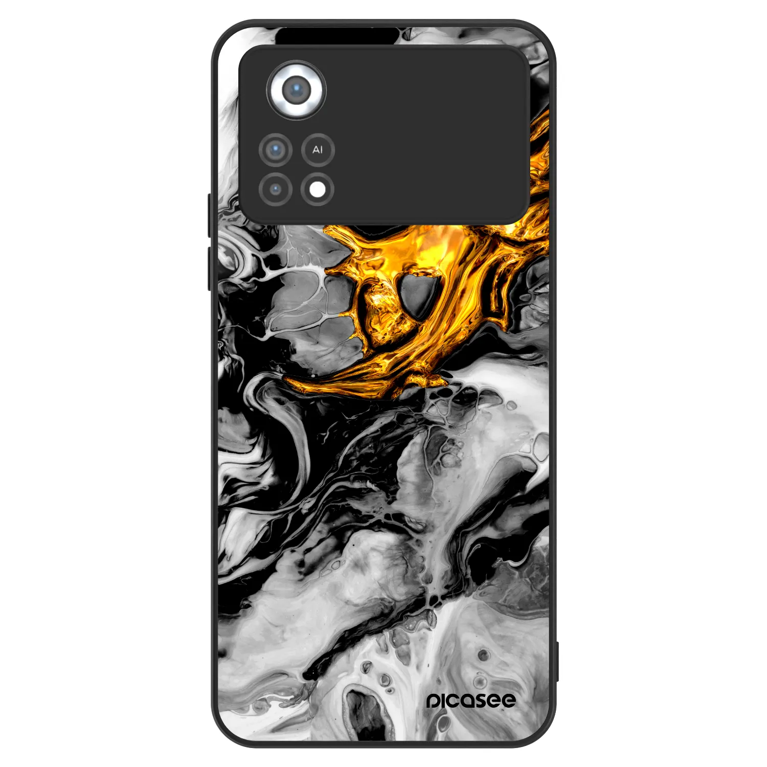 Picasee ULTIMATE CASE Xiaomi Poco X4 Pro 5G - készülékre - Black Gold 2