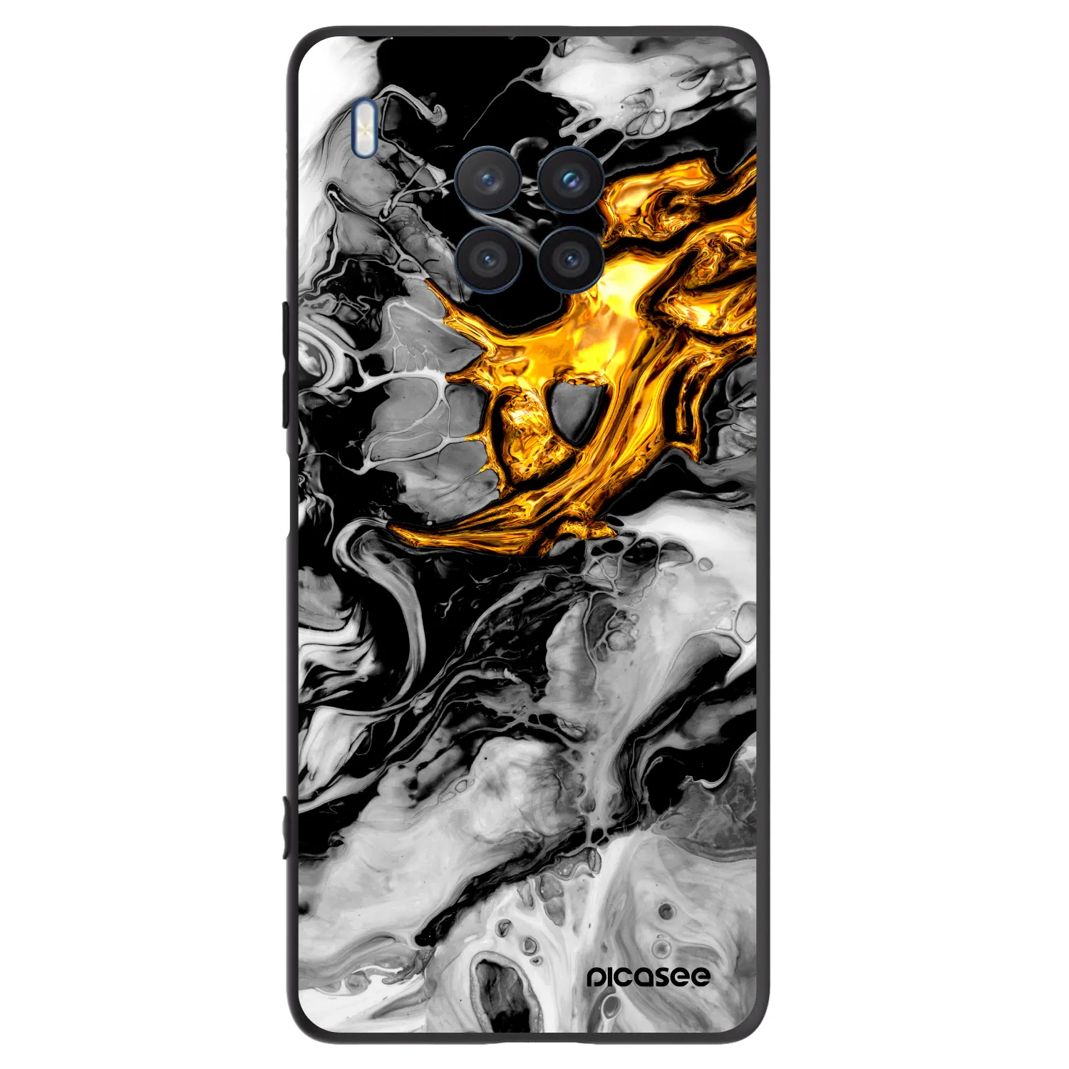 Picasee fekete szilikon tok az alábbi mobiltelefonokra Honor 50 Lite - Black Gold 2