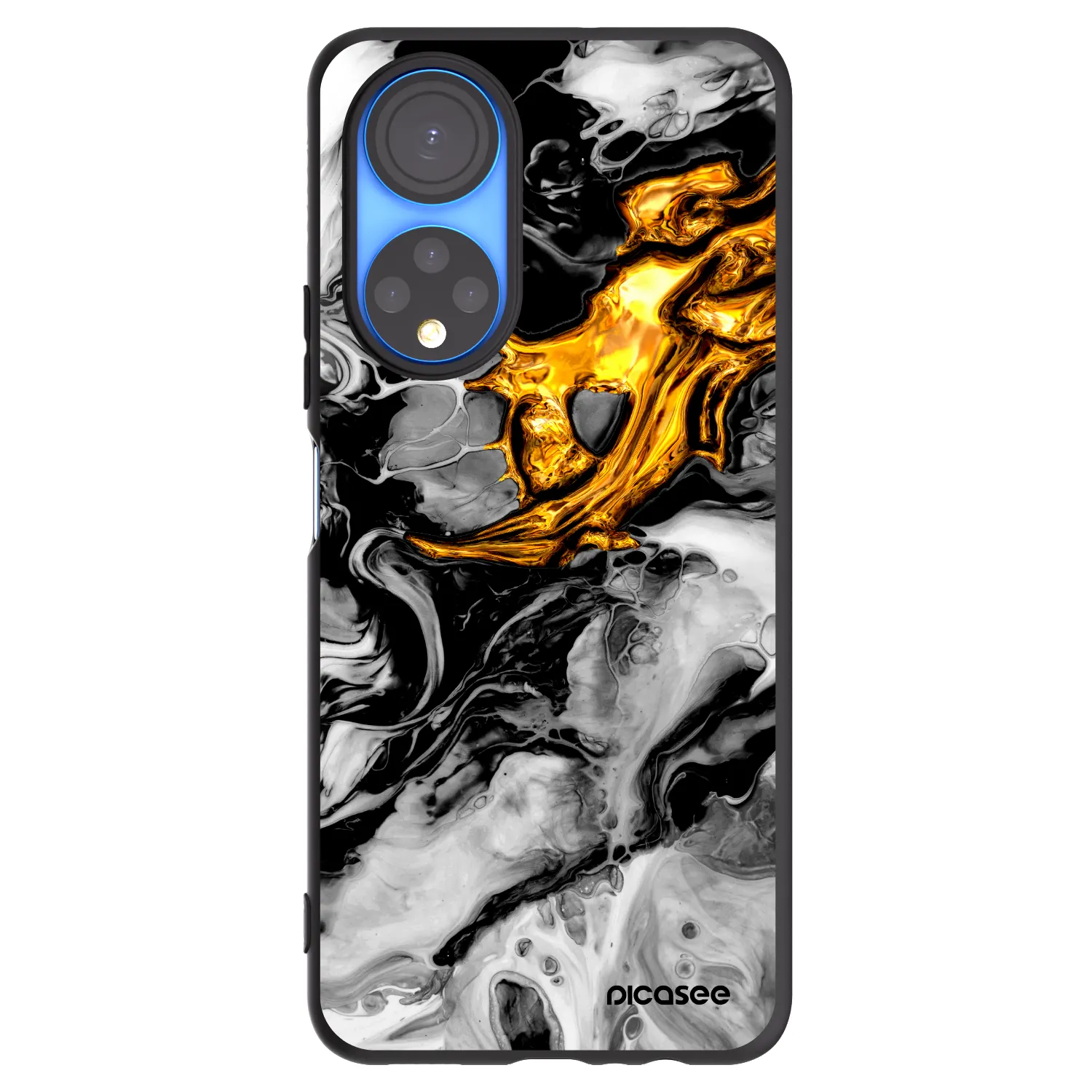 Picasee fekete szilikon tok az alábbi mobiltelefonokra Honor X7 - Black Gold 2
