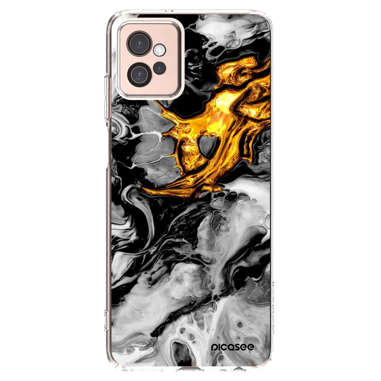 Picasee átlátszó szilikon tok az alábbi mobiltelefonokra Motorola Moto G32 - Black Gold 2